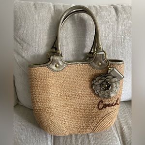 Coach straw tote bag